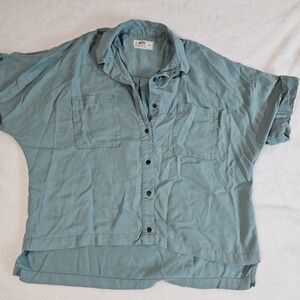 Jetty Button Down Oversized Shirt Medium 100% Ten